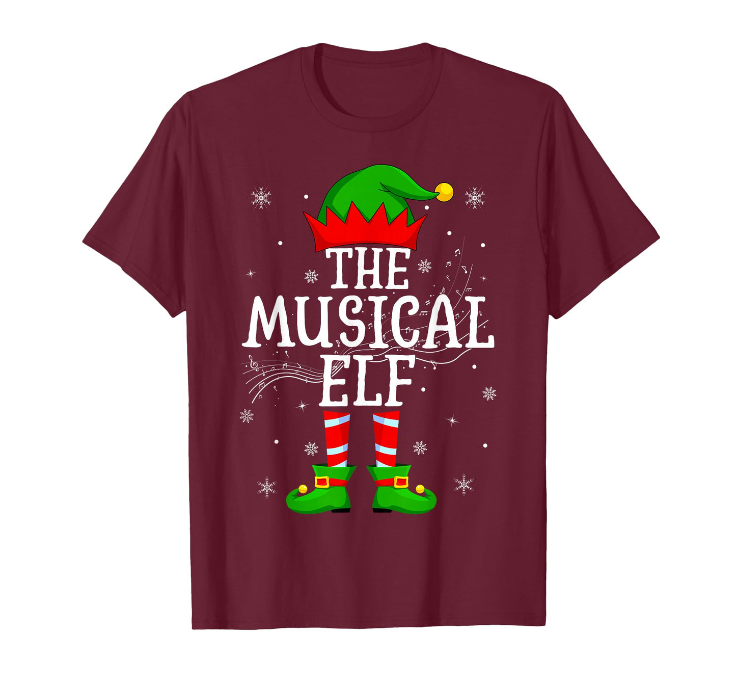 Musical Elf Christmas Pajamas Matching Family Elf Squad Xmas T-Shirt