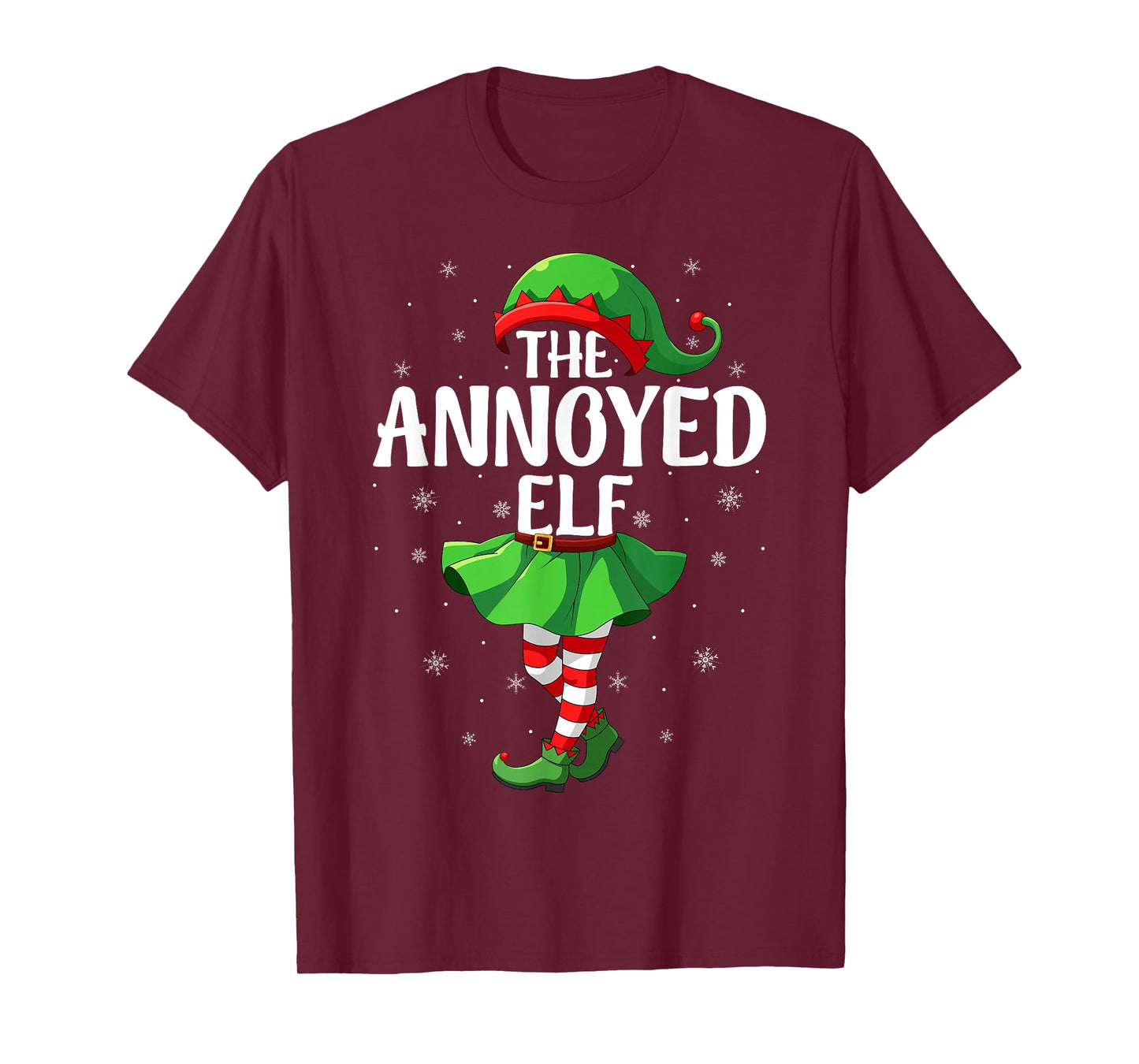 Annoyed Elf Christmas Girls Women Elf Squad Xmas Family T-Shirt