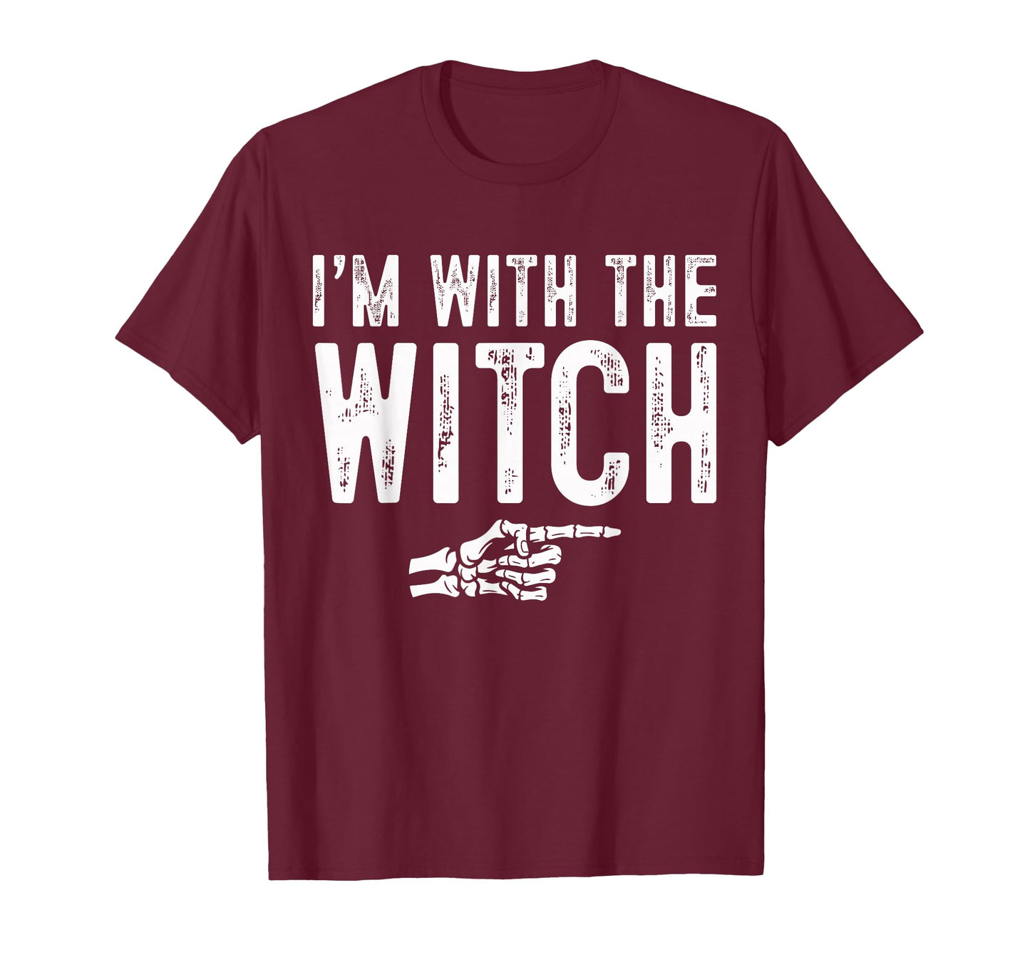 I'm with The Witch Easy Costume Halloween Couples Matching T-Shirt