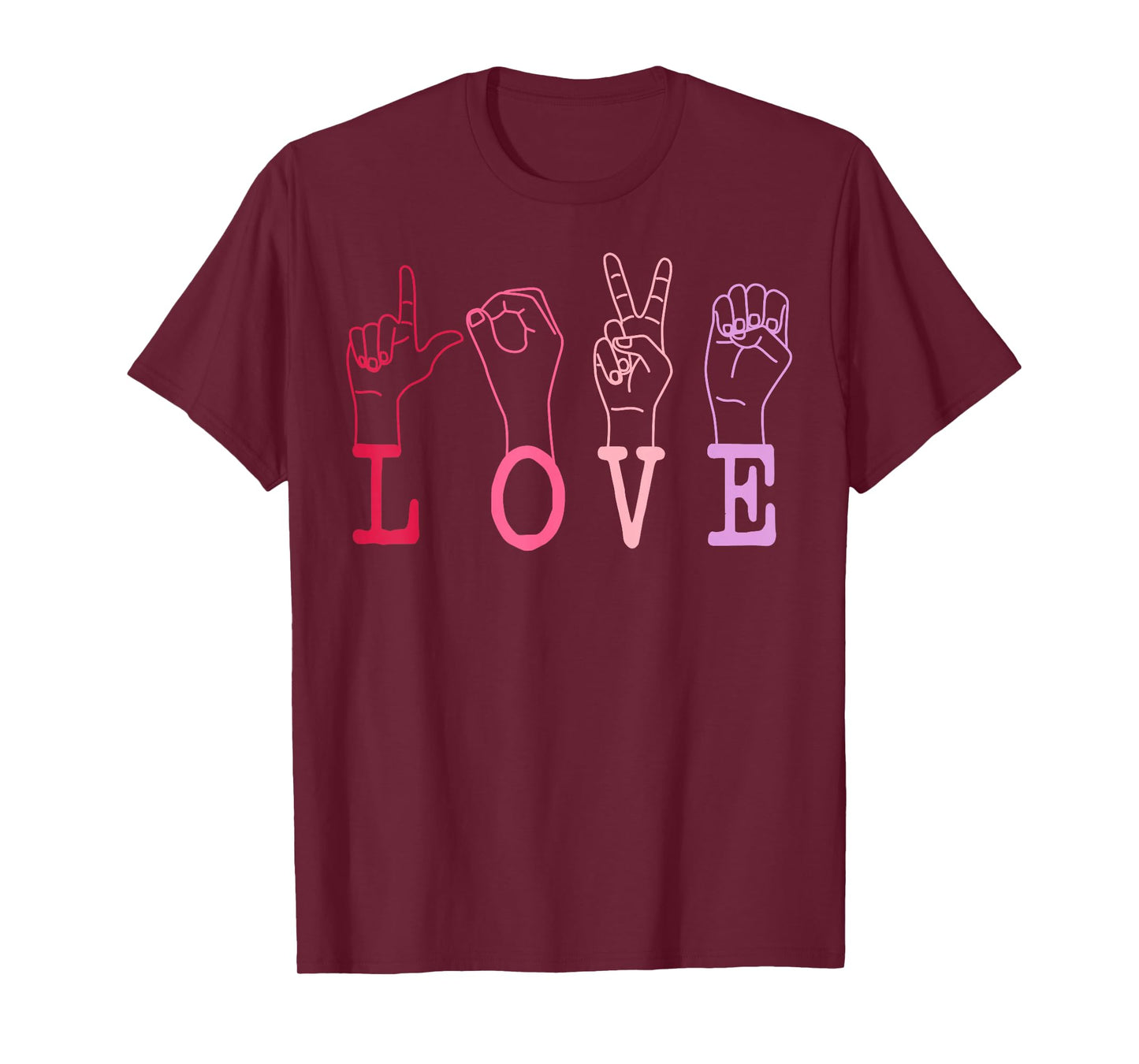 Vintage Valentine's Day Sign Language ASL Love Gift T-Shirt