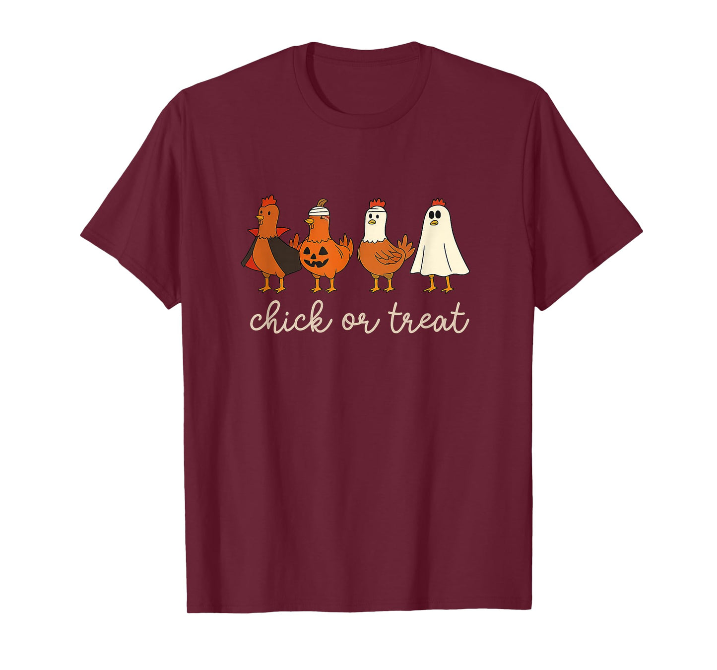 Chick Or Treat Halloween Pumpkin Ghost Spooky Funny Chicken T-Shirt