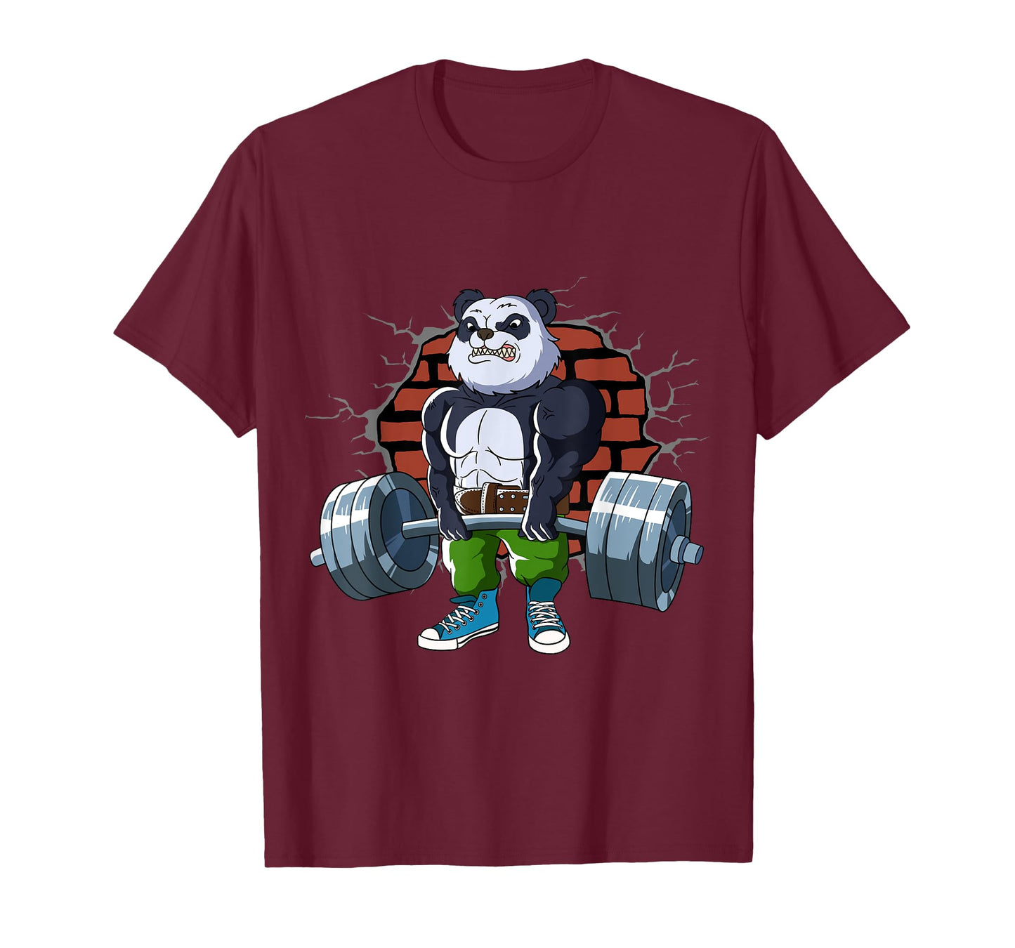 Bodybuilding and weightlifting designs Fitness Panda gains doing Deadlift Workout Training Gym T-Shirt