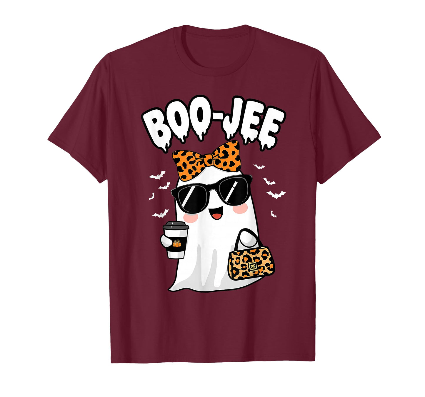 Boo JEE Boujee Pink Ghost Halloween October Vibes T-Shirt