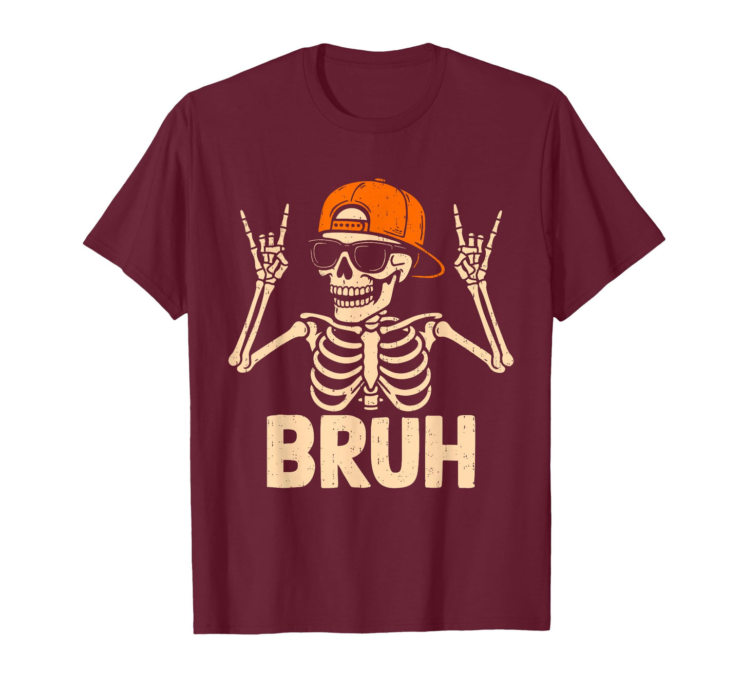 Cool Bruh Punk Rock On Skeleton Rocker Halloween Spooky T-Shirt
