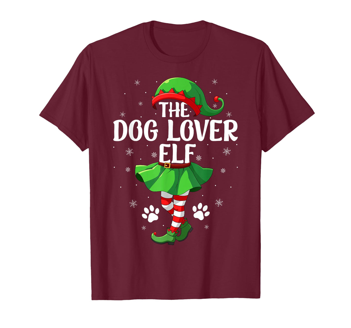 Dog Lover Elf Christmas Girls Women Elf Squad Xmas Family T-Shirt