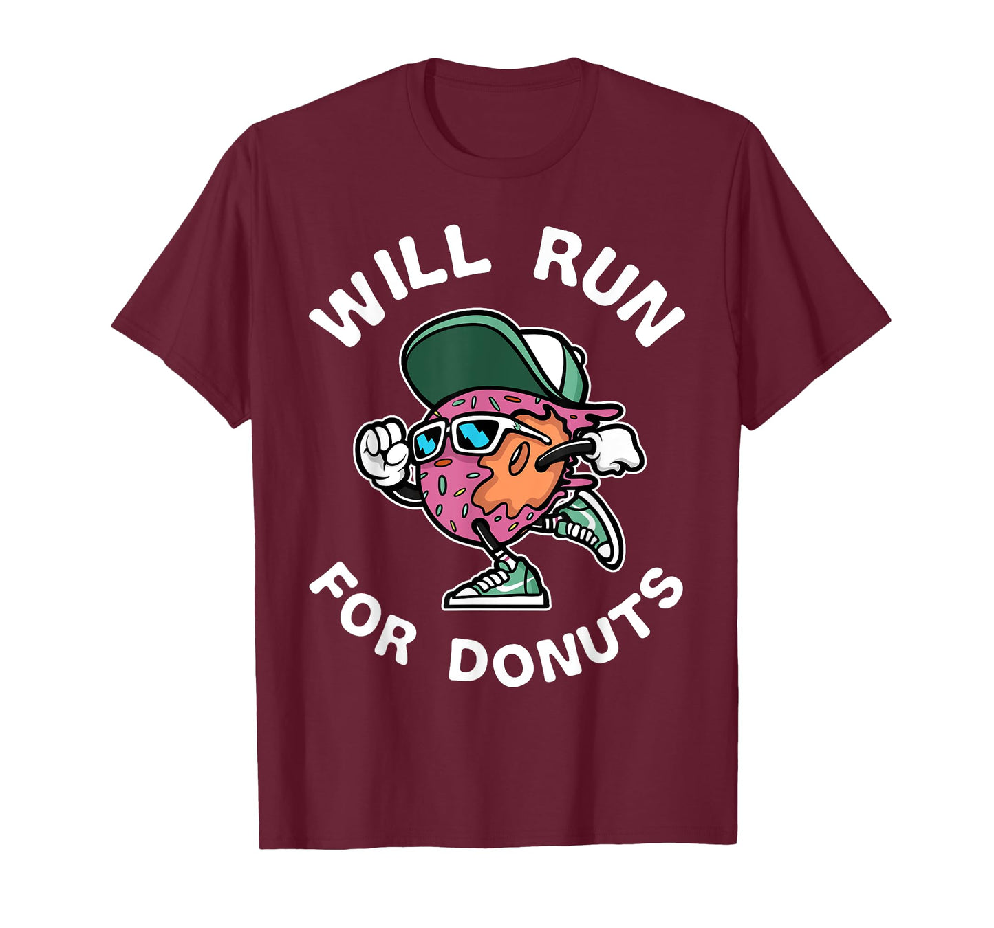 Runner WIll Run For Donuts Funny Runner Marathon Running T-Shirt
