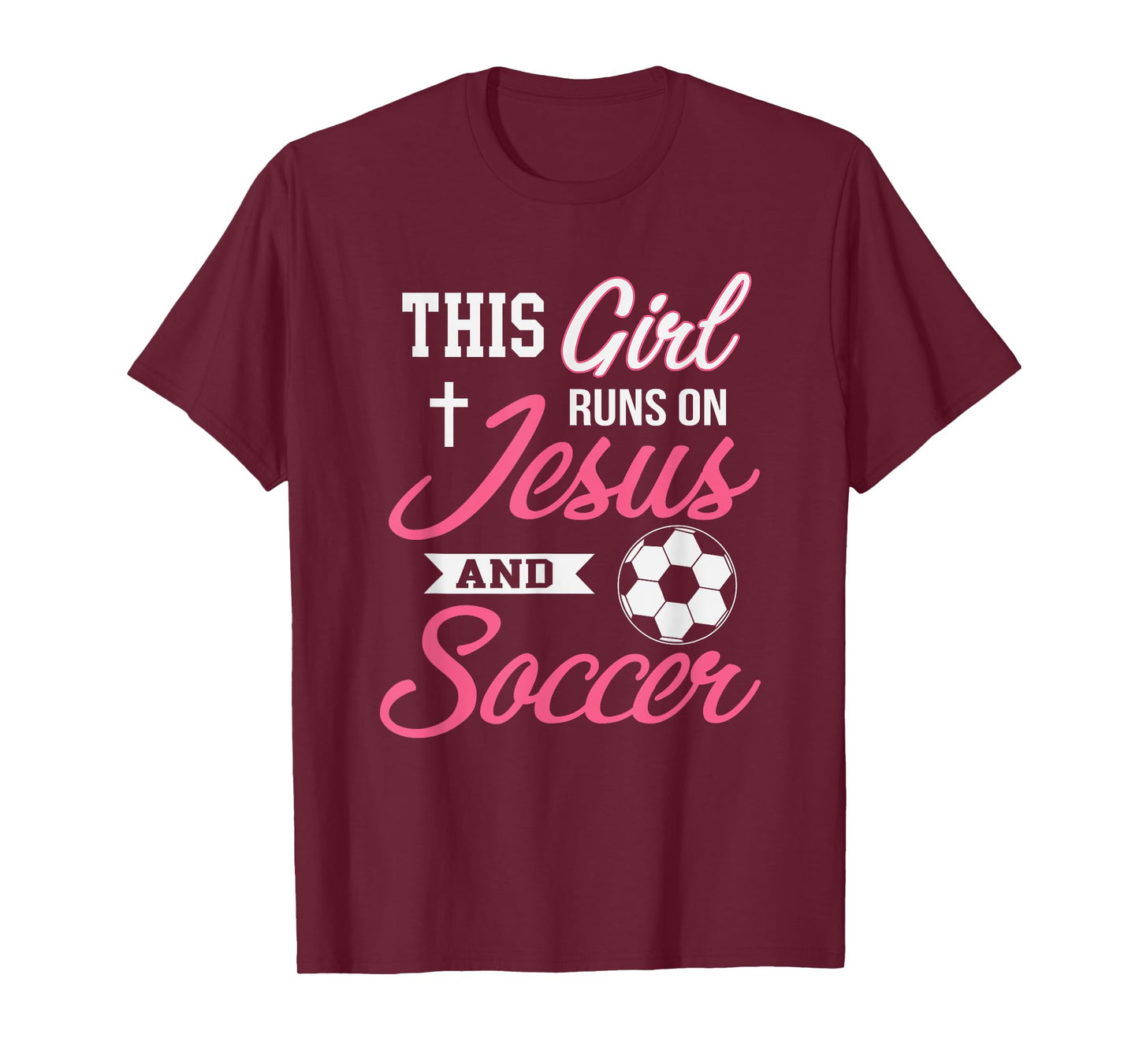 This Girl Runs On Jesus and Soccer T-Shirt for Women T-Shirt
