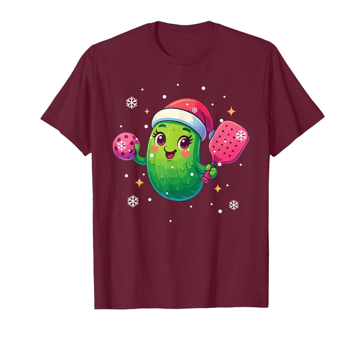 Pickleball Santa Hat Xmas Funny Pickleball Lover Christmas T-Shirt