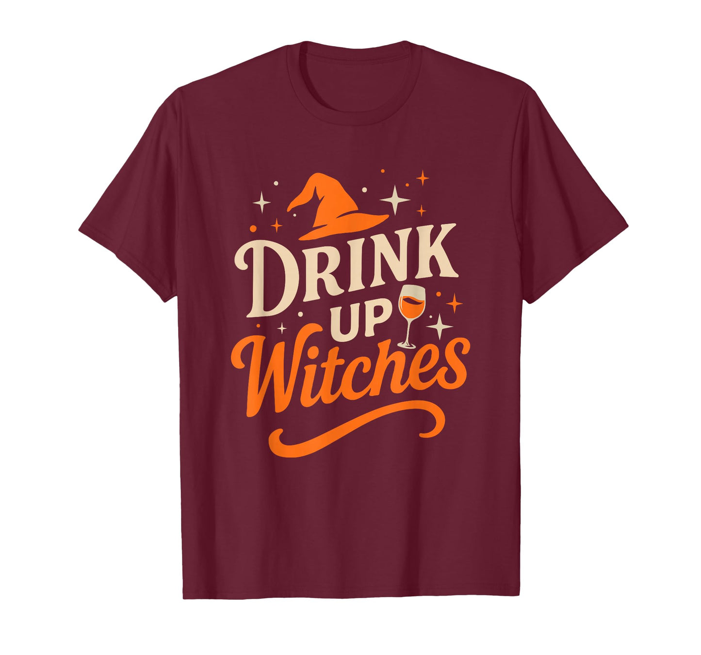 Drink Up Witches Wine Glass Halloween Bachelorette Drinking T-Shirt
