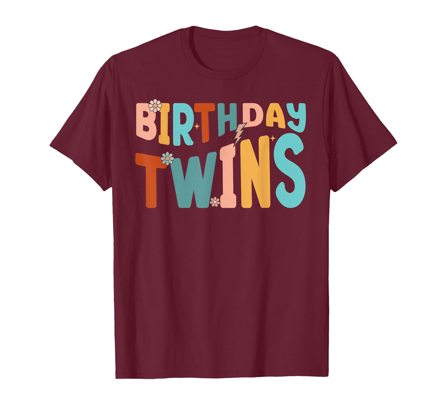 It's Our Birthday Twins Matching Girl's Women's Groovy Retro T-Shirt