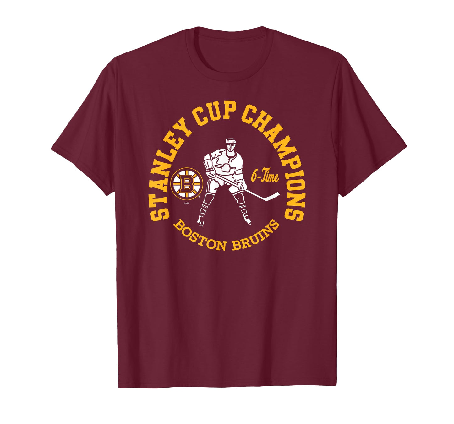 Boston Bruins Stanley Cup Champions 6-Time Black T-Shirt