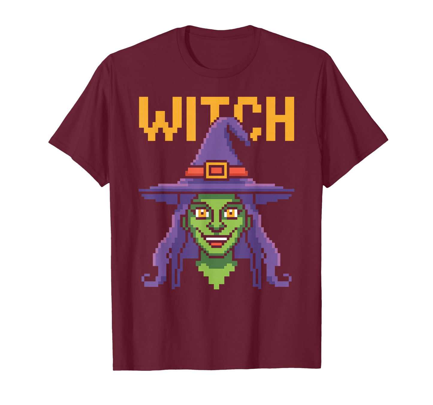 Witch – Retro Halloween Pixel Arcade Style T-Shirt