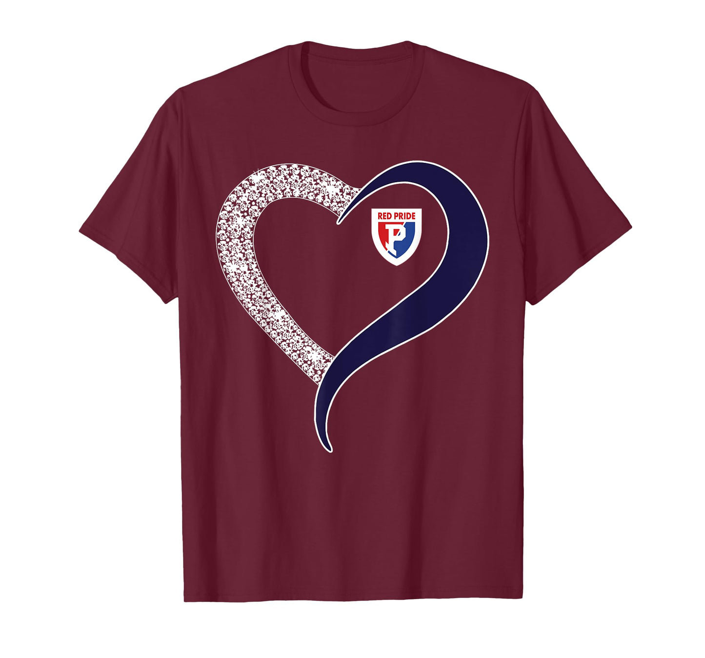 Plainfield Quakers Logo Diamond Heart HS T-Shirt