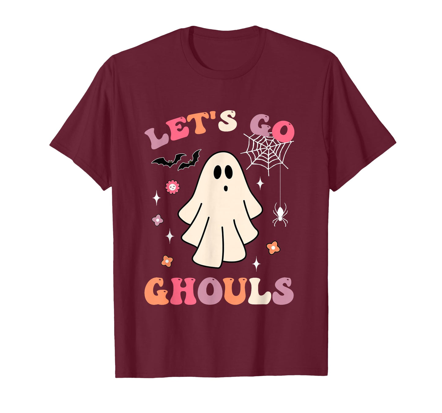 Groovy Let's Go Ghouls Cute Ghost Spooky Halloween Costume T-Shirt