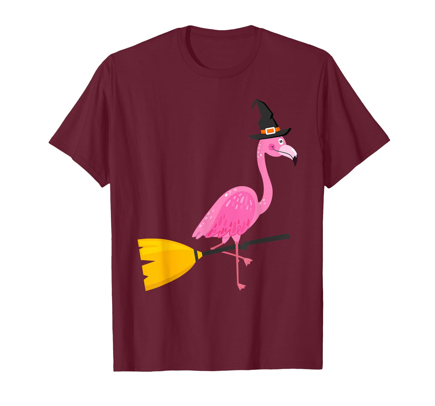Halloween Flamingo Witch Hat T-Shirt