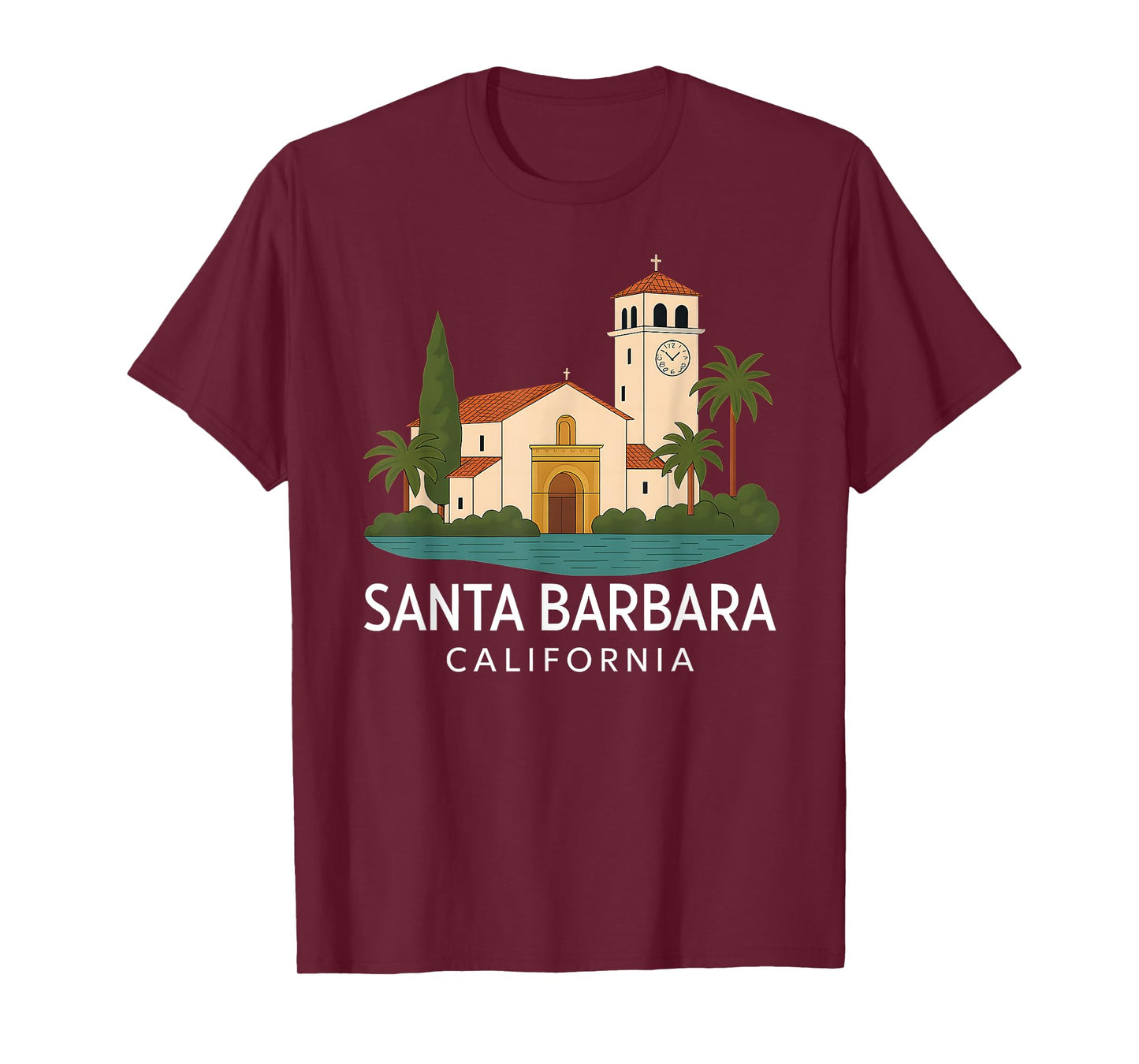 Santa Barbara Beach Retro California Surf Isla Vista Mission T-Shirt