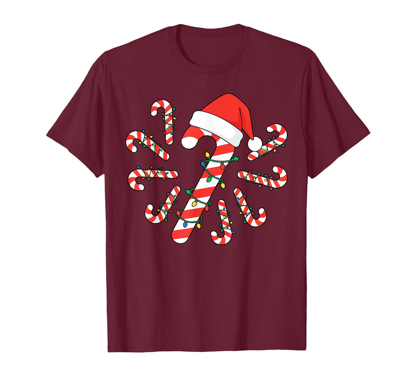 Cute Candy Cane Crew Christmas Candy Matching Family Group T-Shirt