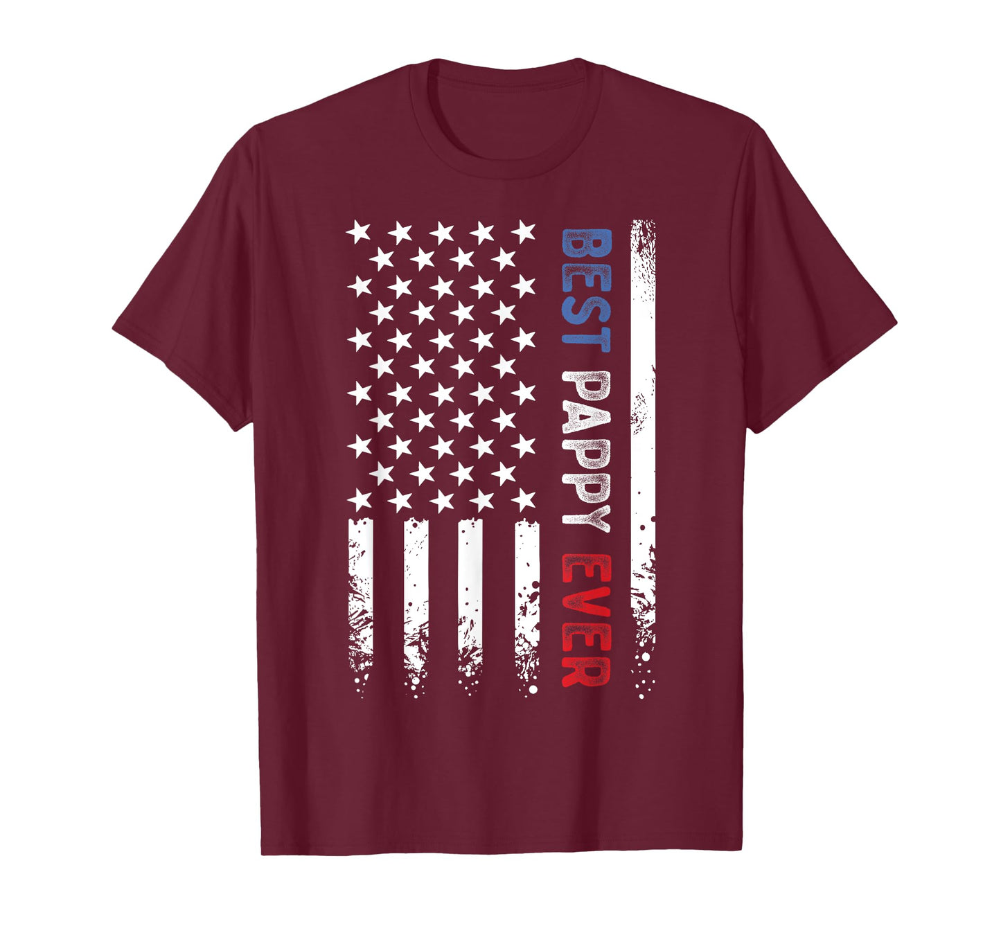Father's Day Best Pappy Ever American Flag Distressed T-Shirt