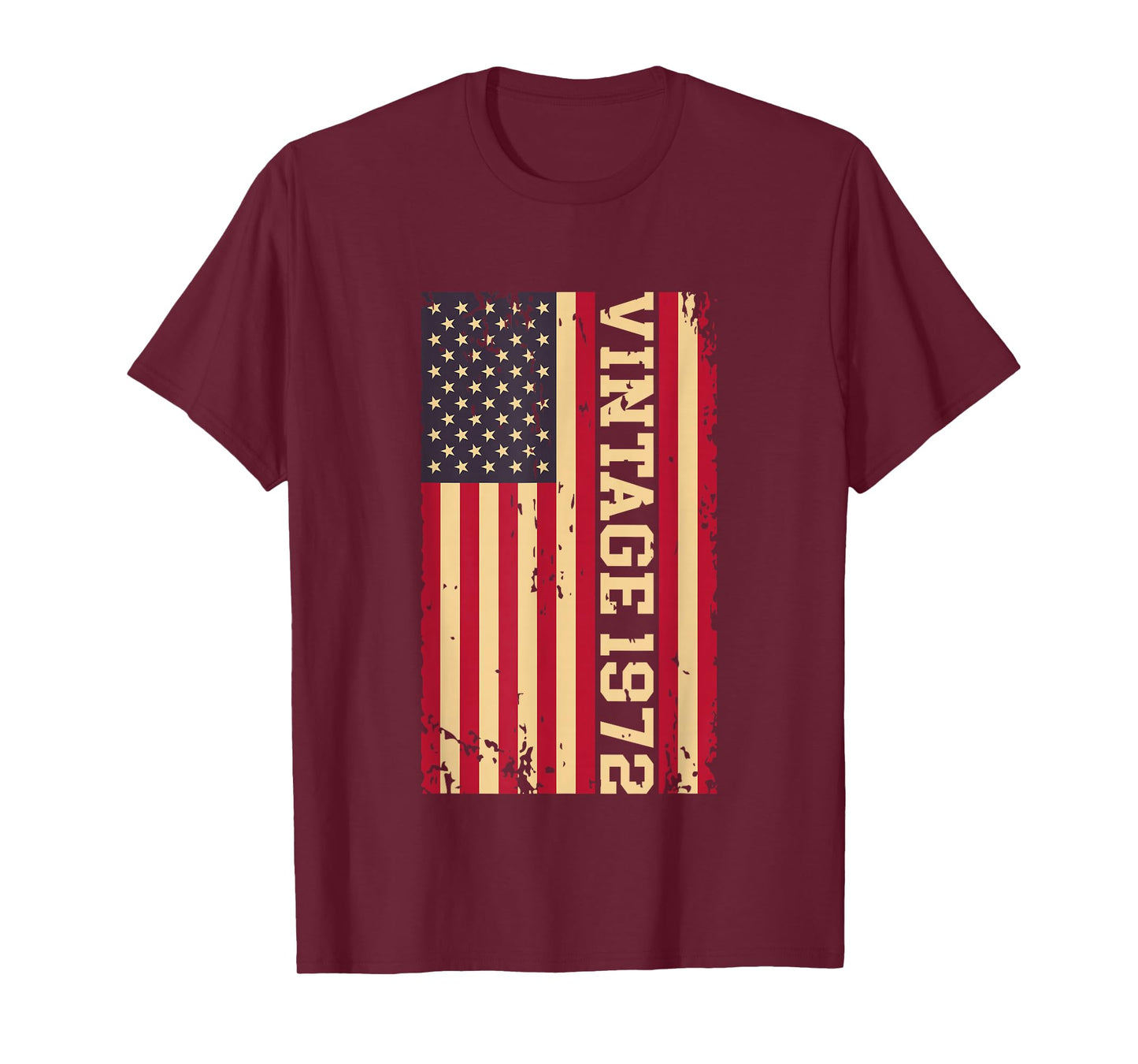 1972 Vintage 53rd Birthday 53 Years Old American USA Flag T-Shirt