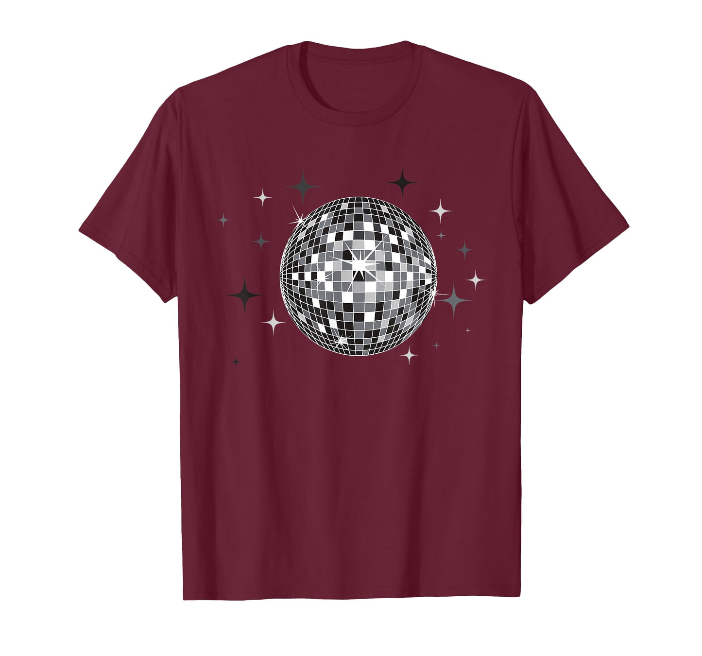 Black and White Disco Ball Club Retro T-Shirt