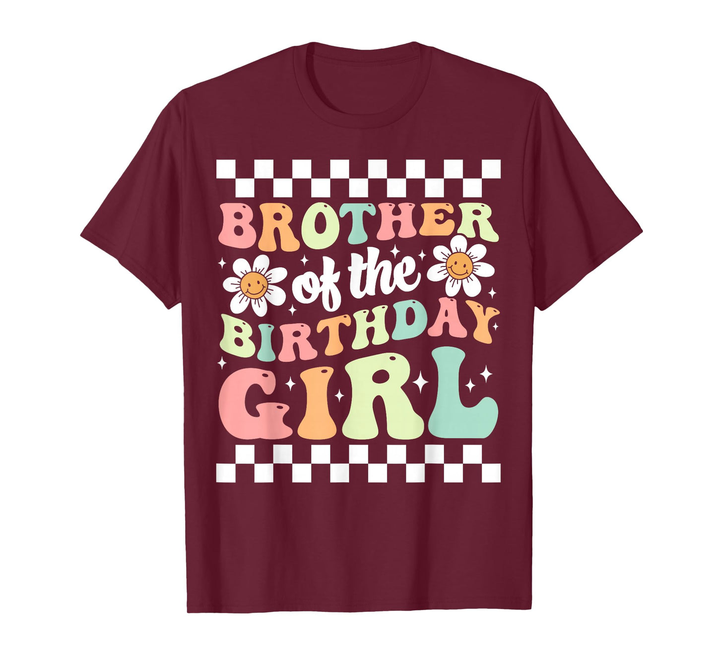 Brother of The Birthday Girl Family Groovy Birthday Party T-Shirt