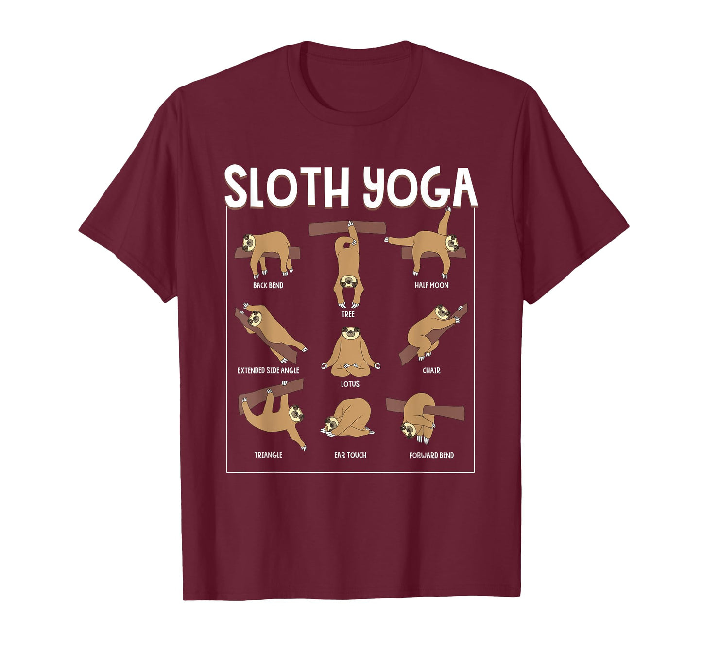 Funny Sloth Yoga Gift Slow Animal Exercise Lovers Men Women T-Shirt