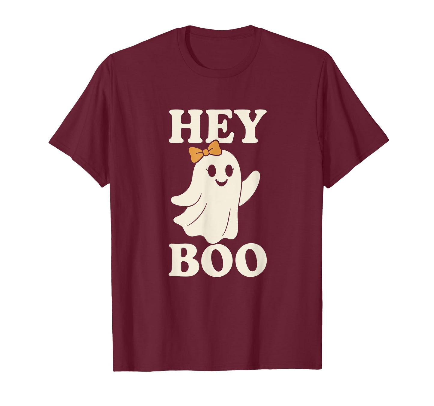 Hey Boo Funny Girl Ghost Halloween - Cute Retro Ghost T-Shirt