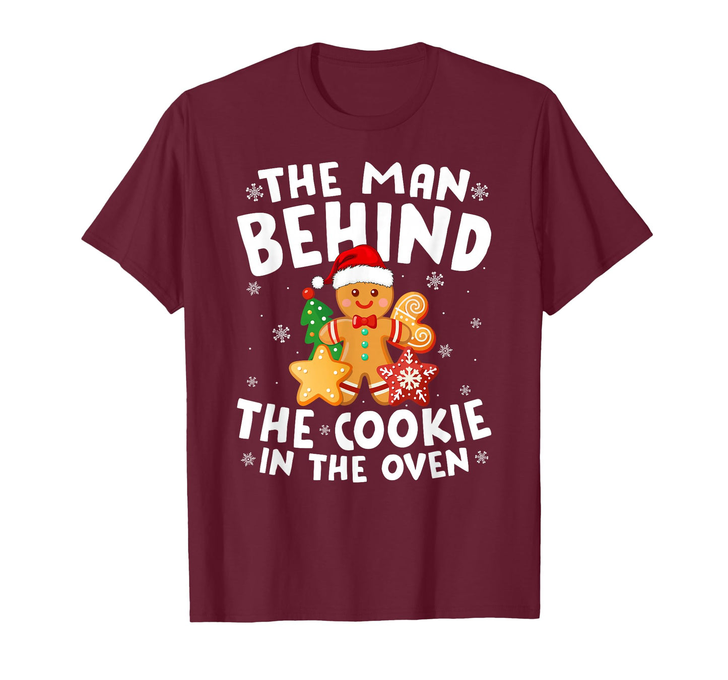 Pregnancy Christmas Pajamas Man Behind Cookie Dad to Be Xmas T-Shirt