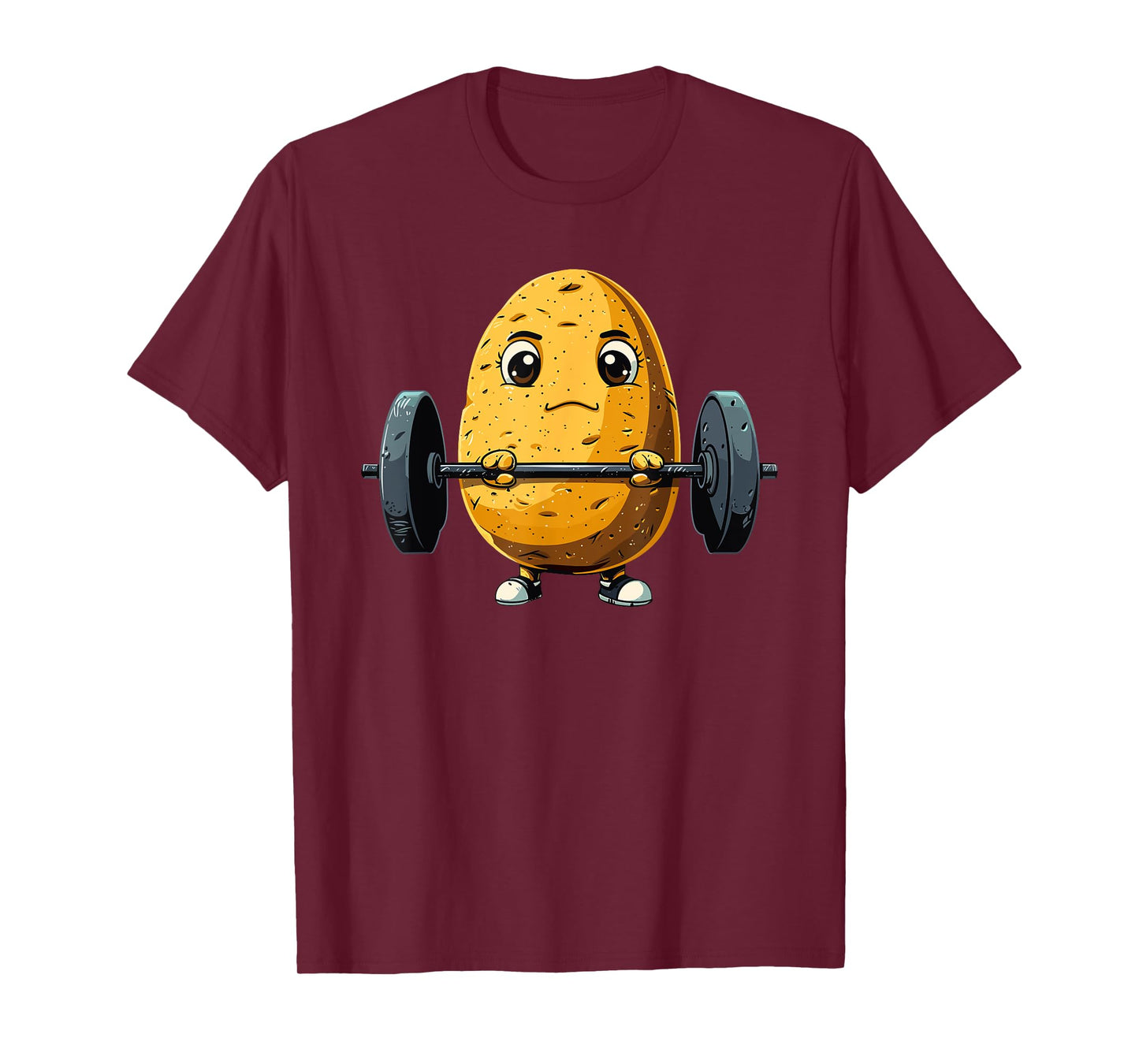 Potato Weightlifting Barbell Workout Potatoes Weightlifter T-Shirt
