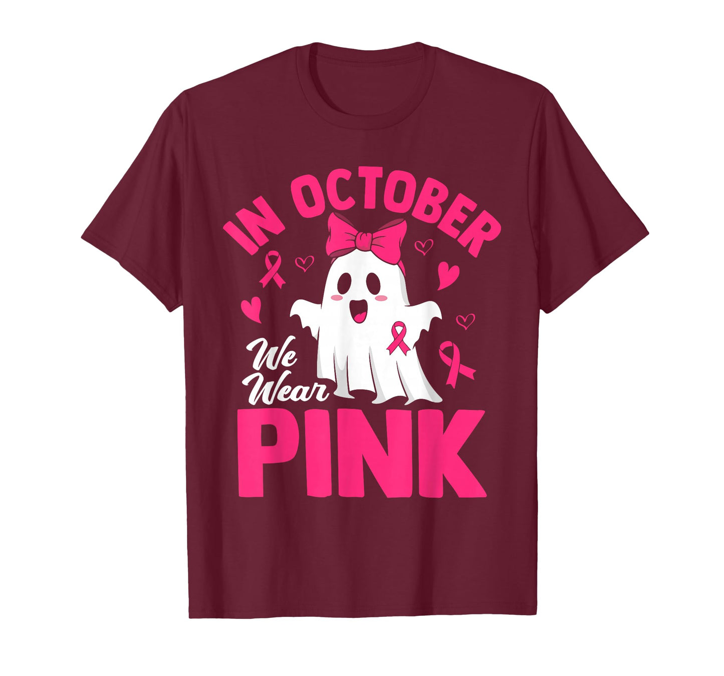 Breast Cancer Women Halloween Girls in October We Wear Pink T-Shirt