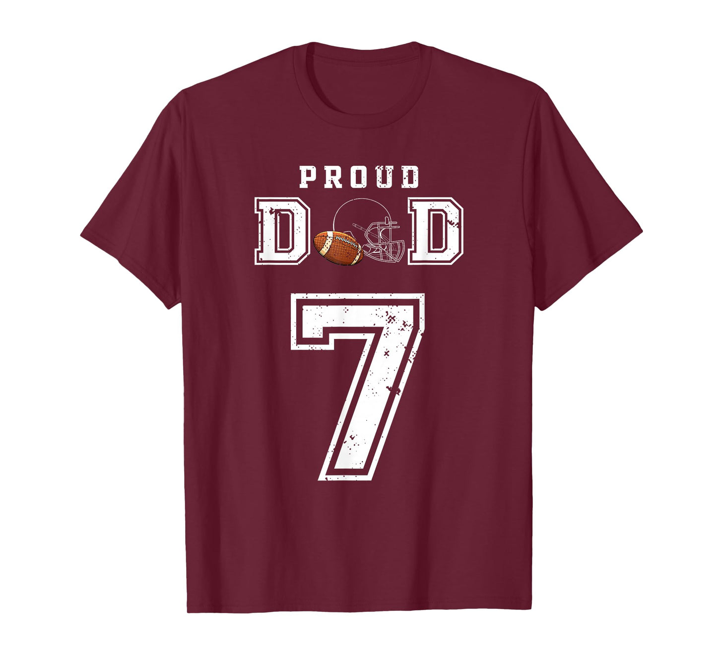 Custom Proud Football Dad Number 7 Personalized For Men T-Shirt