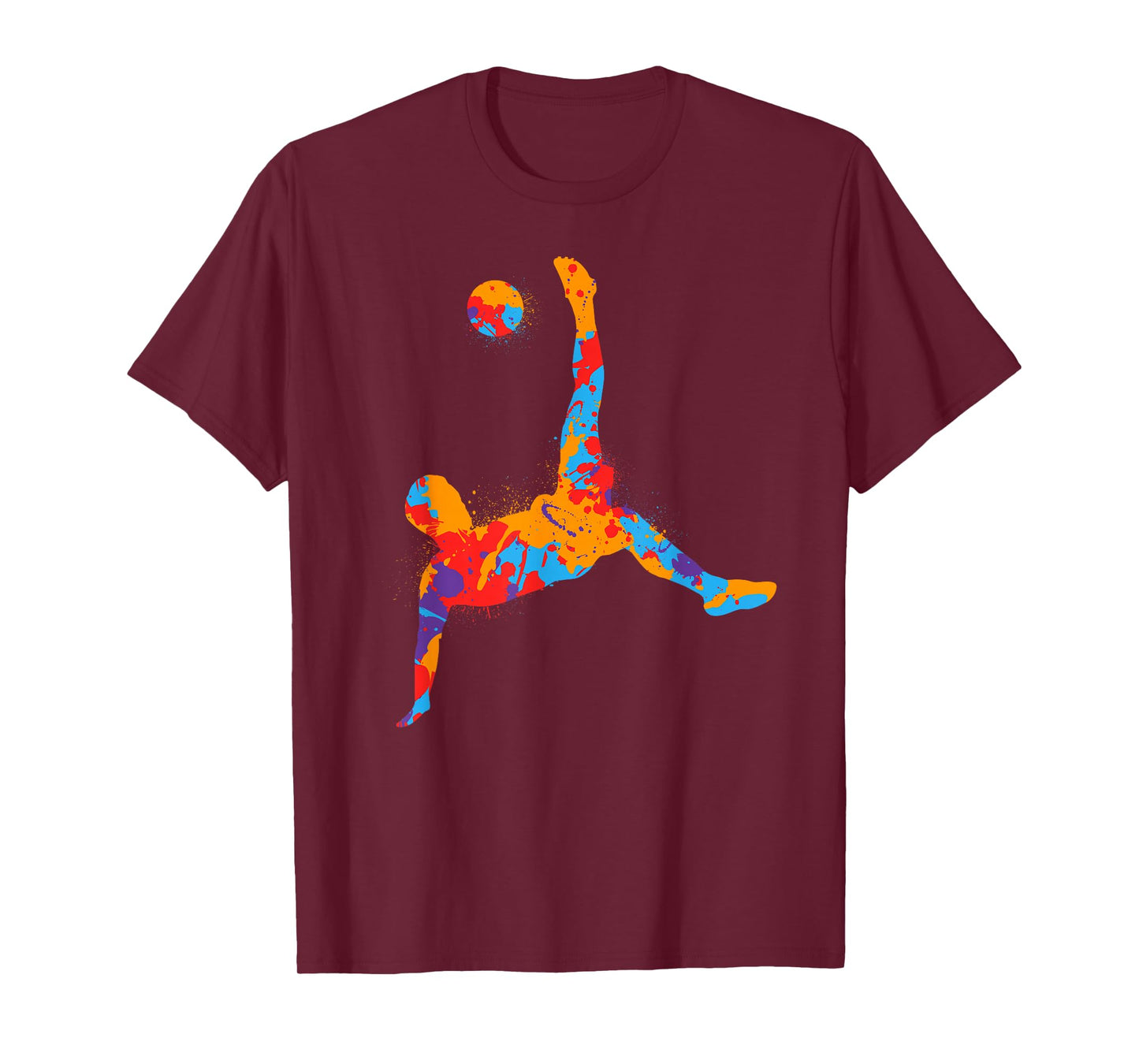 Colorful Soccer Player Sports Kids Boys Men Soccer T-Shirt