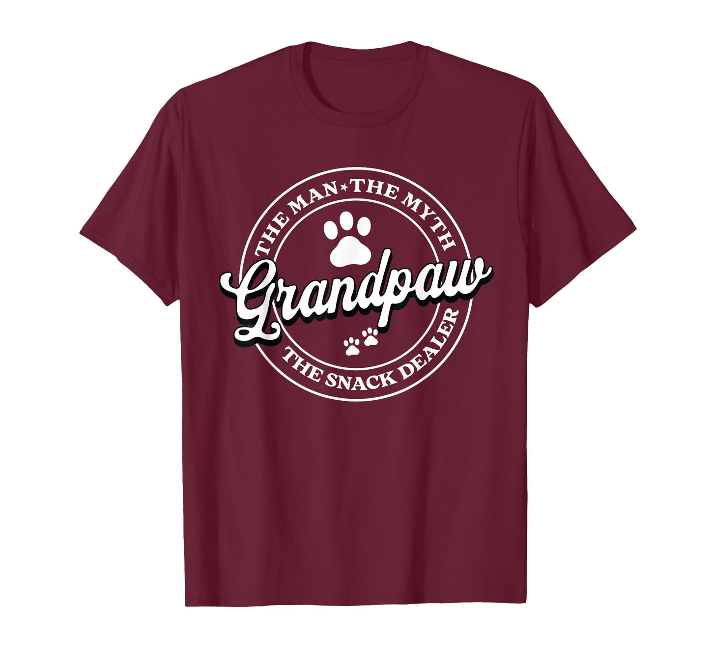 Grandpaw The Myth The Snack Dealer Fathers Day Dog Grandpa T-Shirt for Men Women