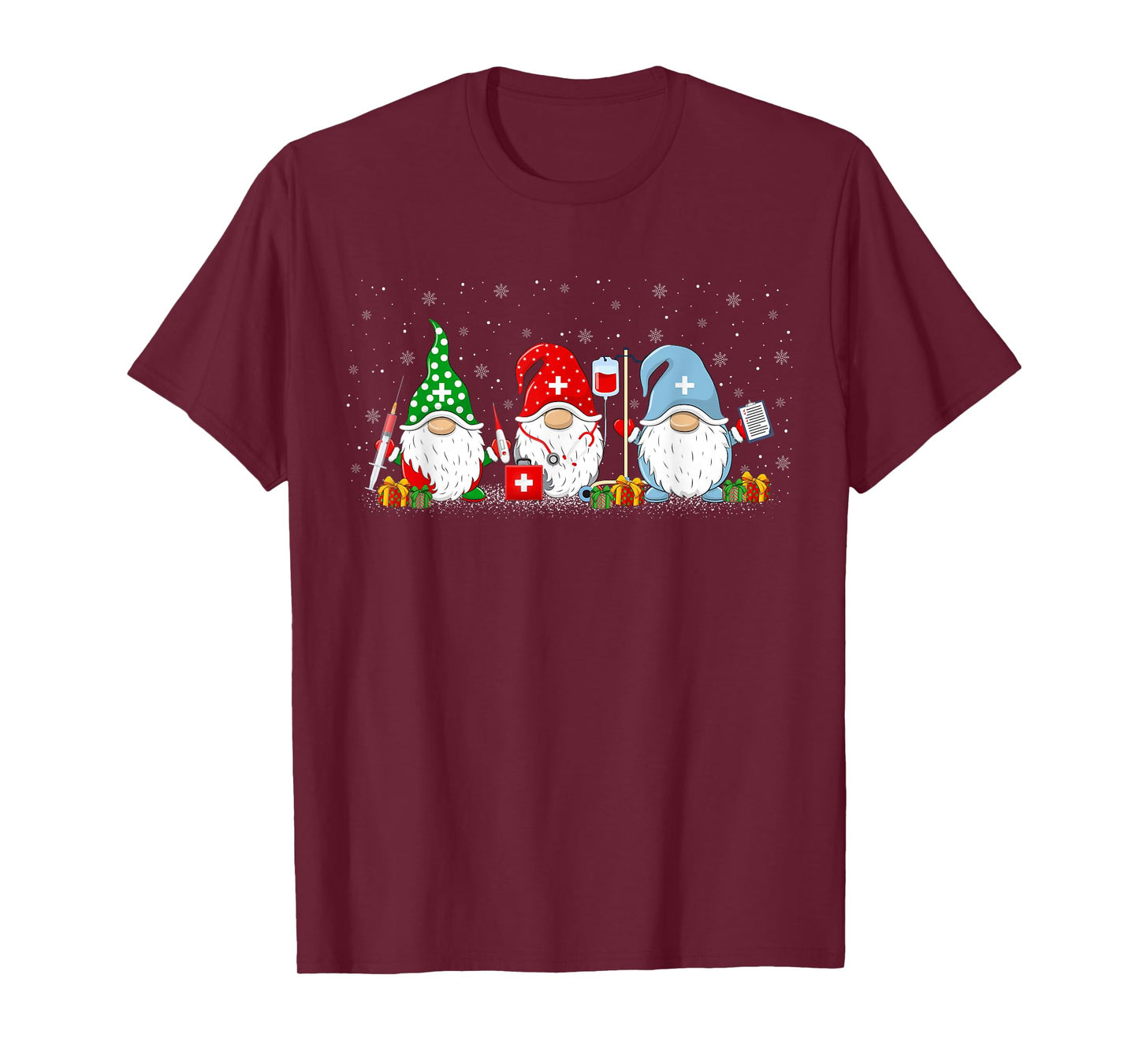 Nurse Christmas Gnomes Xmas Pajamas Scrub Top for Nurse T-Shirt