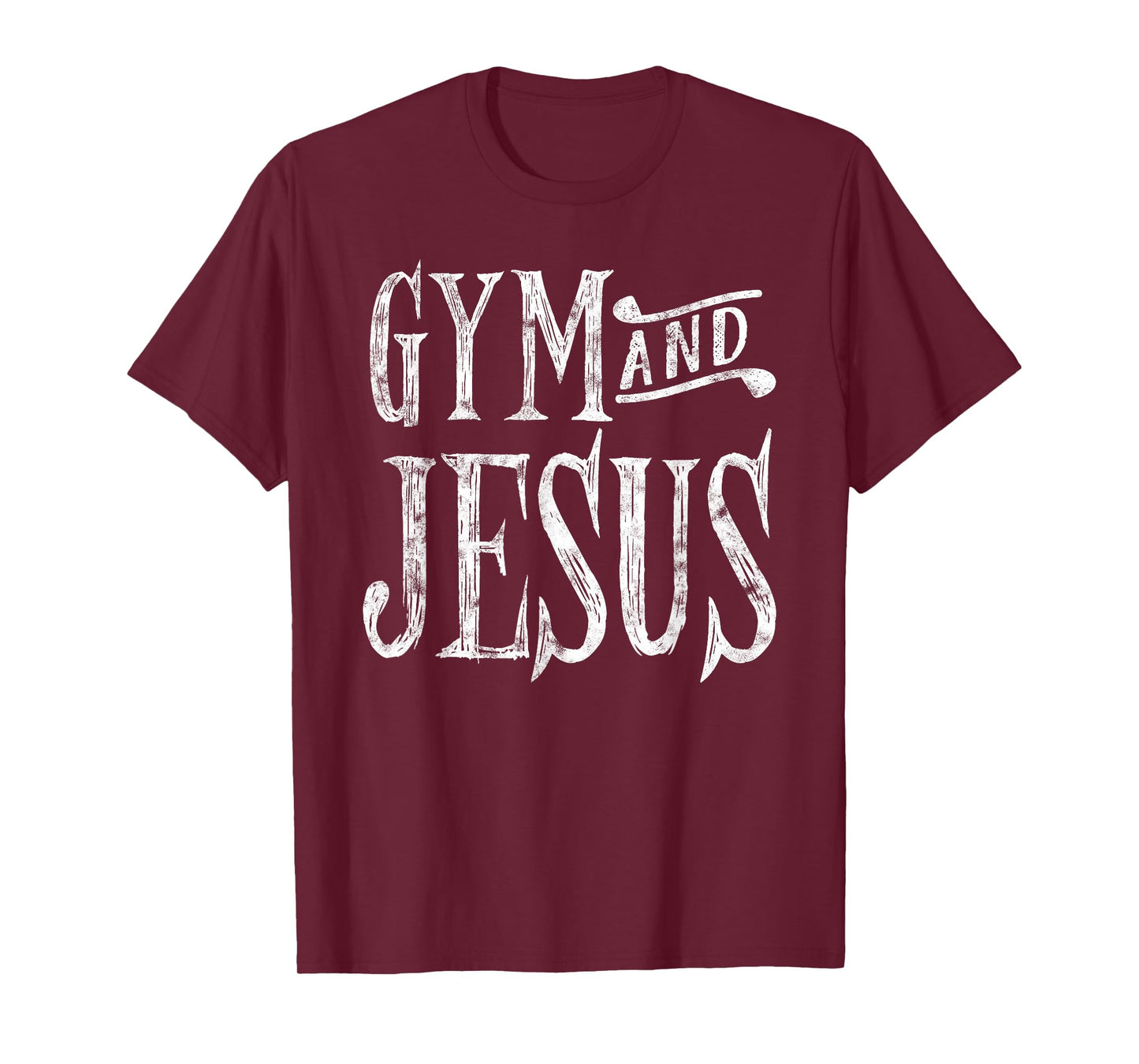Distressed Gym and Jesus Christian Workout T-Shirt