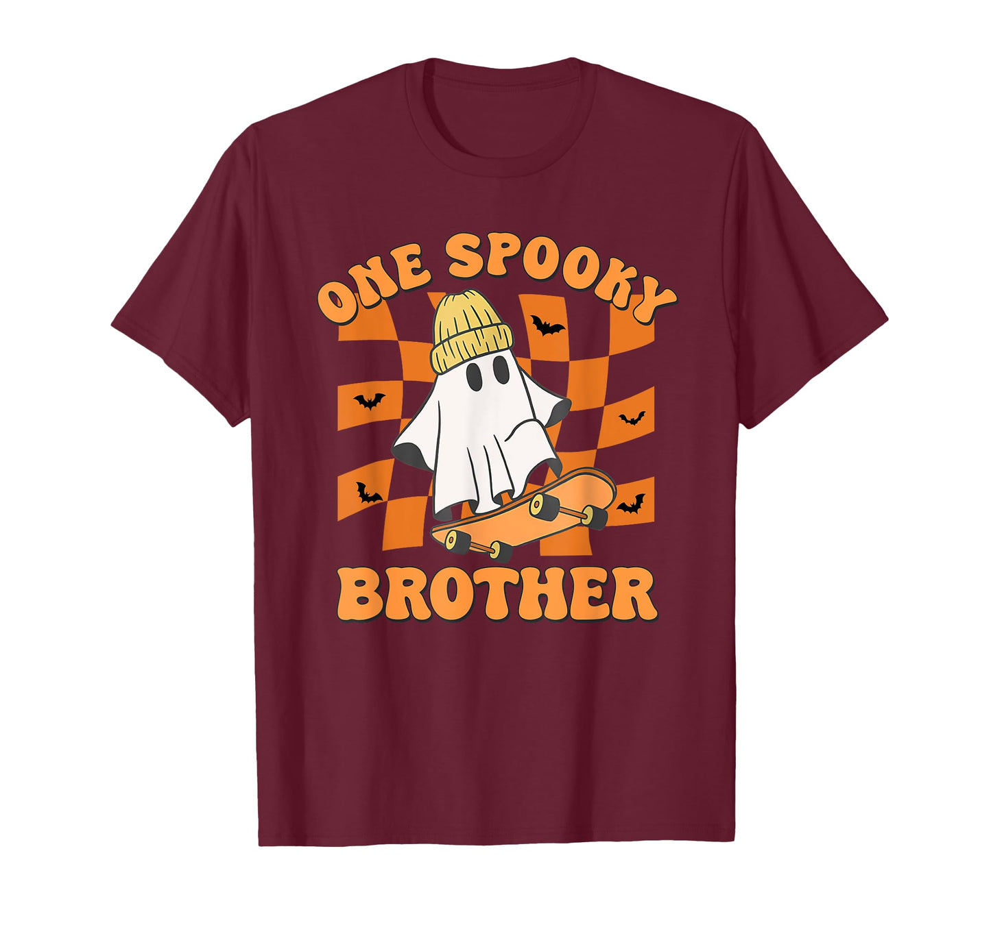 One Spooky Brother Birthday Halloween Skateboarding Ghost T-Shirt