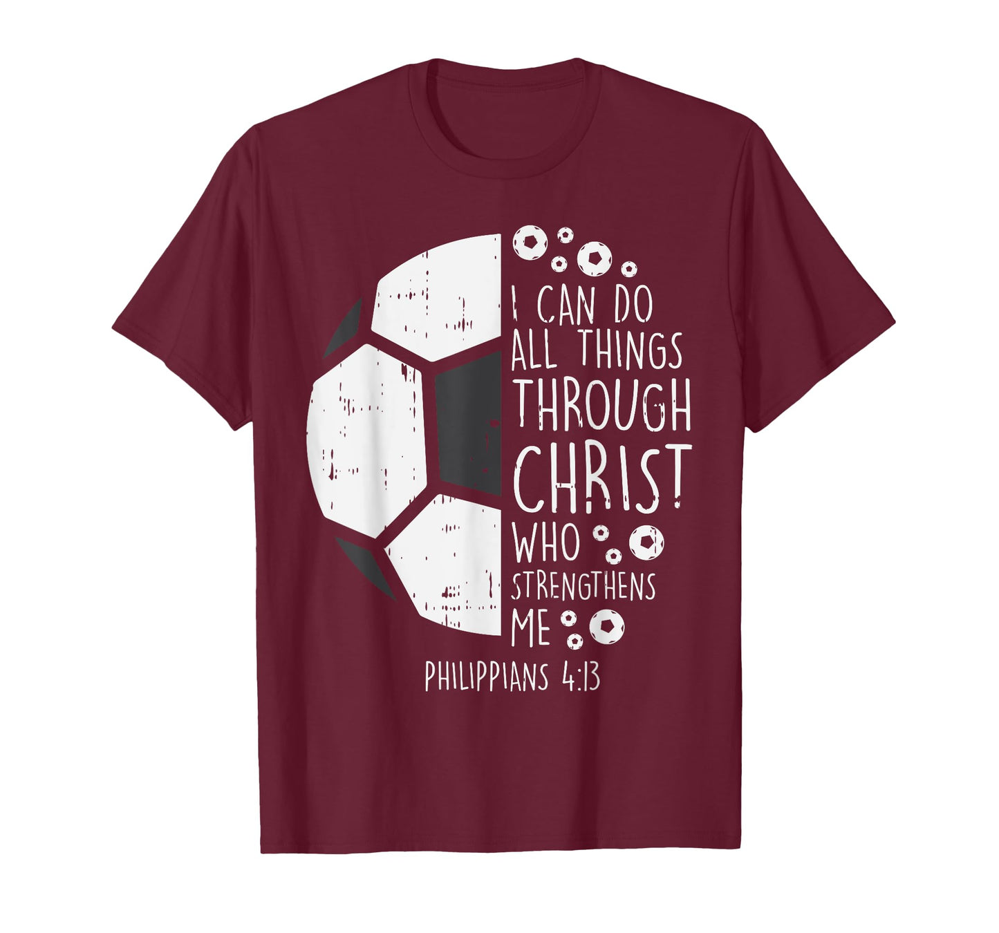 Soccer Footbal i can do things Bible God Jesus Gift T-Shirt