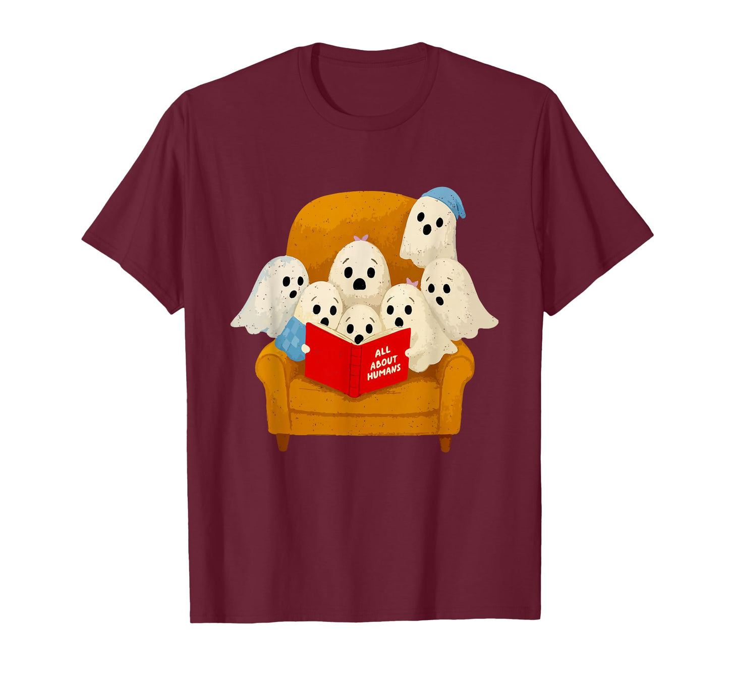 Ghost Reading Halloween Funny Book Lover Ghoul Spirit T-Shirt