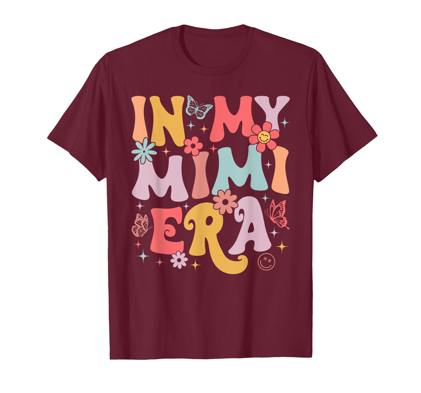 In My Mimi Era Groovy Retro Mothers Day Butterfly Women T-Shirt