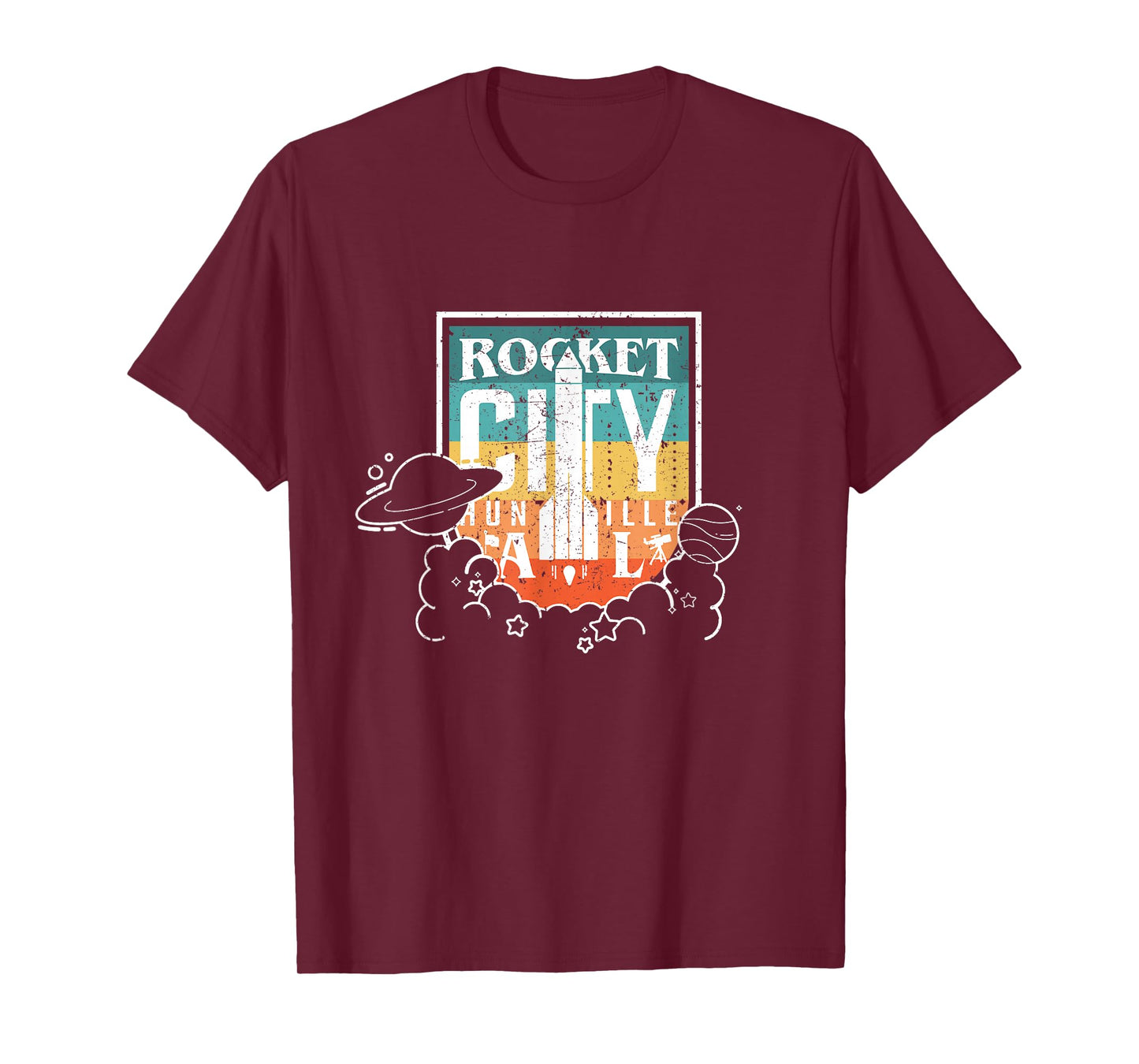 Huntsville Rocket City Alabama Space Moon Retro Aerospace T-Shirt
