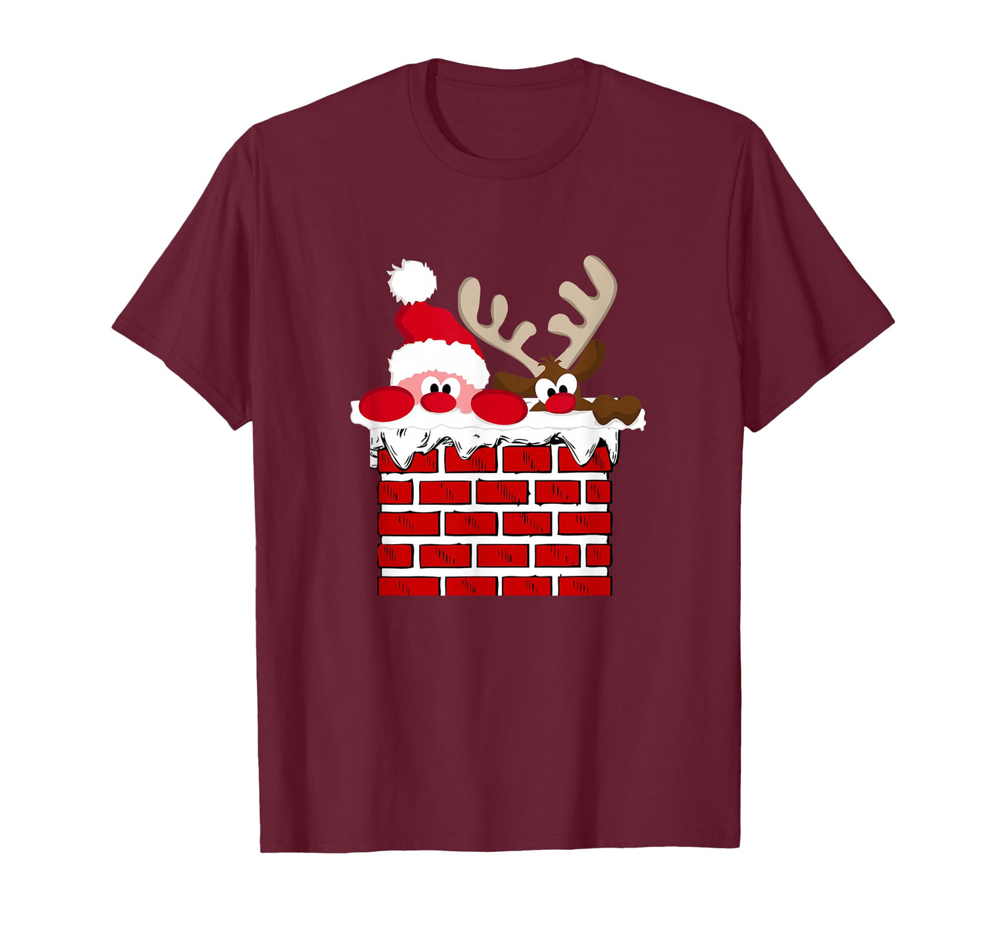 Santa Claus and Reindeer Merry Christmas T-Shirt