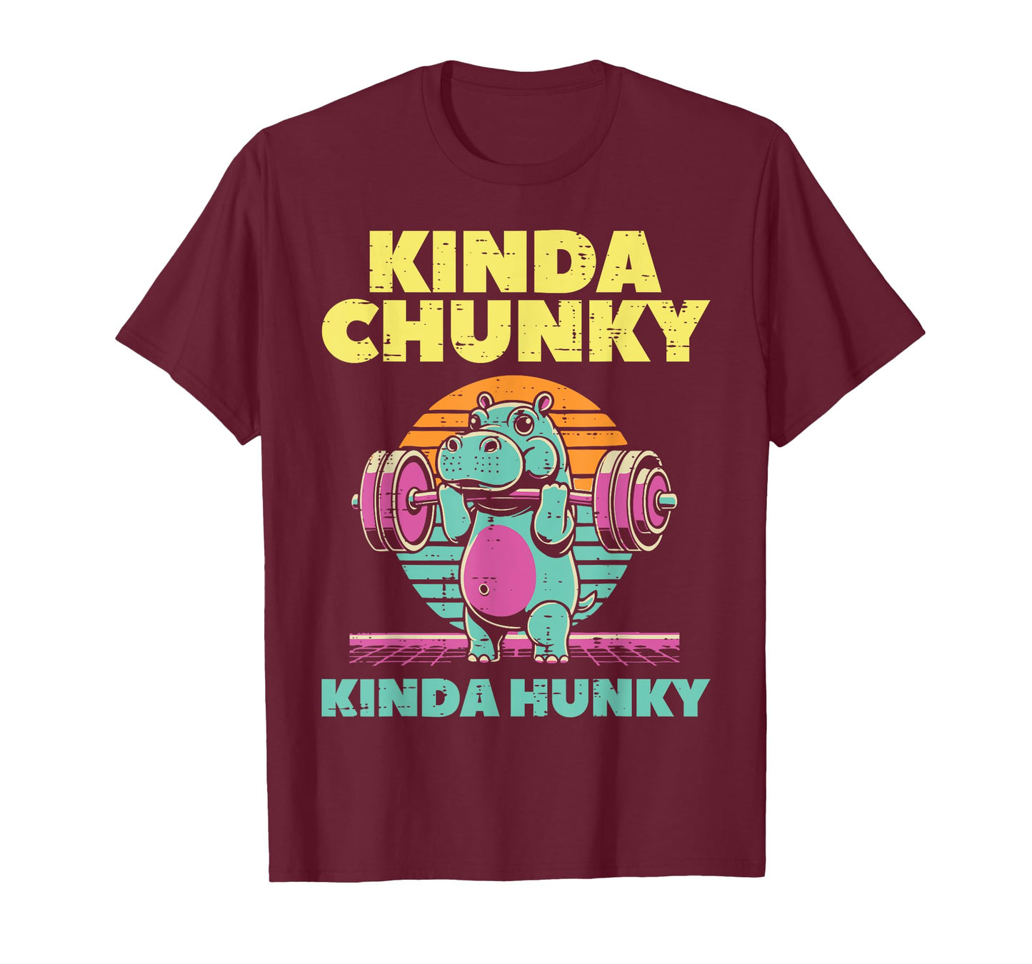 Gym Hippo Kinda Chunky Hunky Funny Workout Fitness Men Women T-Shirt