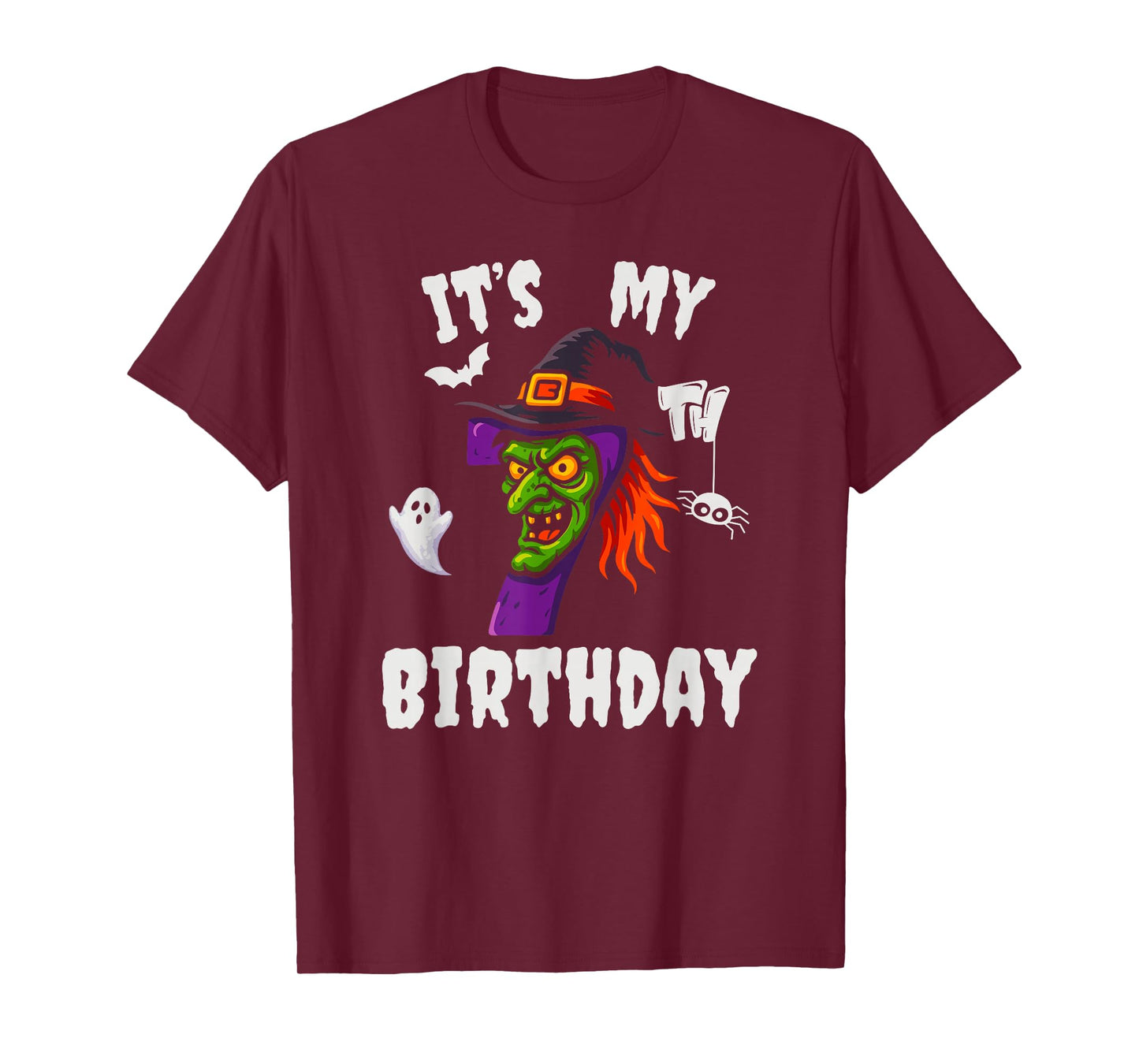 It’s My 7th Birthday Halloween Scary Witch Boys Girls Kids T-Shirt