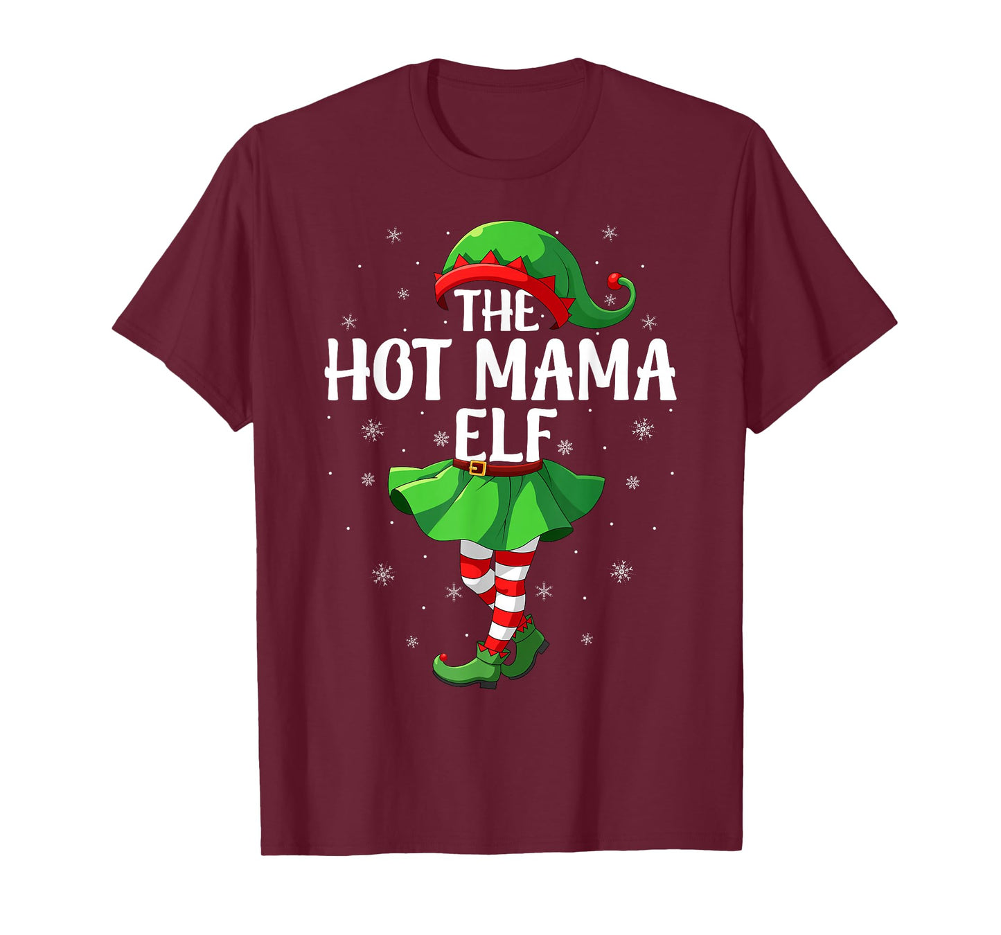 Hot Mama Elf Christmas Girls Women Elf Squad Xmas Family T-Shirt