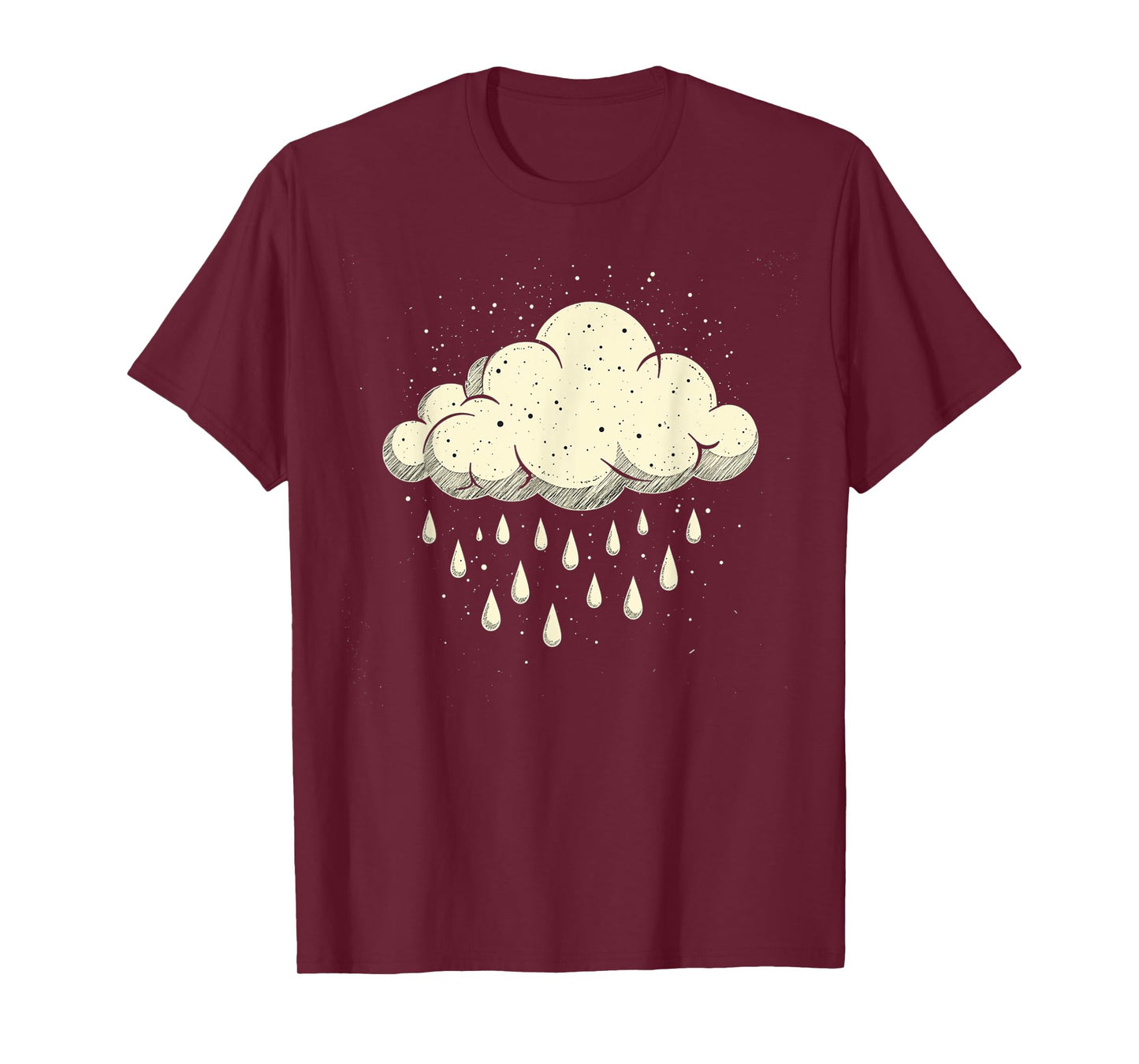 Vintage Cloud Raindrops Art Nature Weather Storm Winter T-Shirt