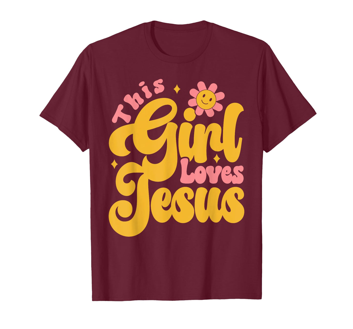 Christian Retro This Girl Loves Jesus God 70s T-Shirt