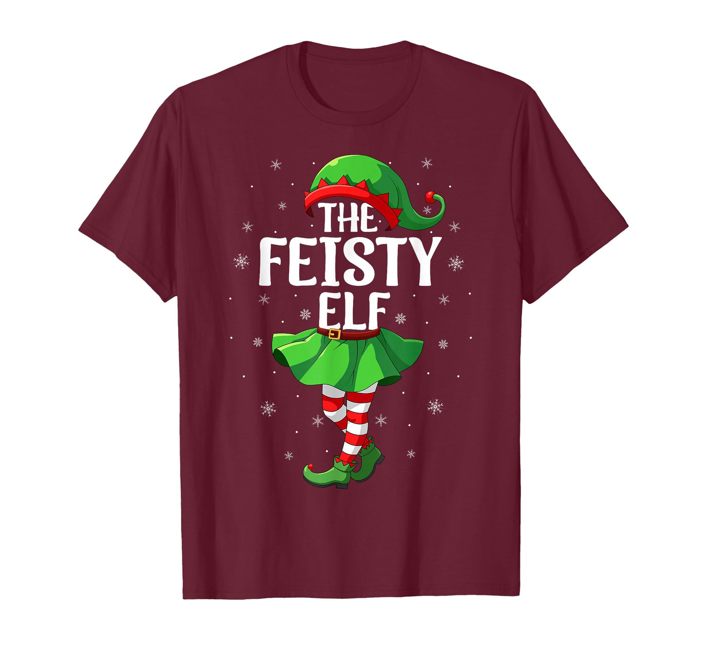 Feisty Elf Christmas Girls Women Elf Squad Xmas Family T-Shirt