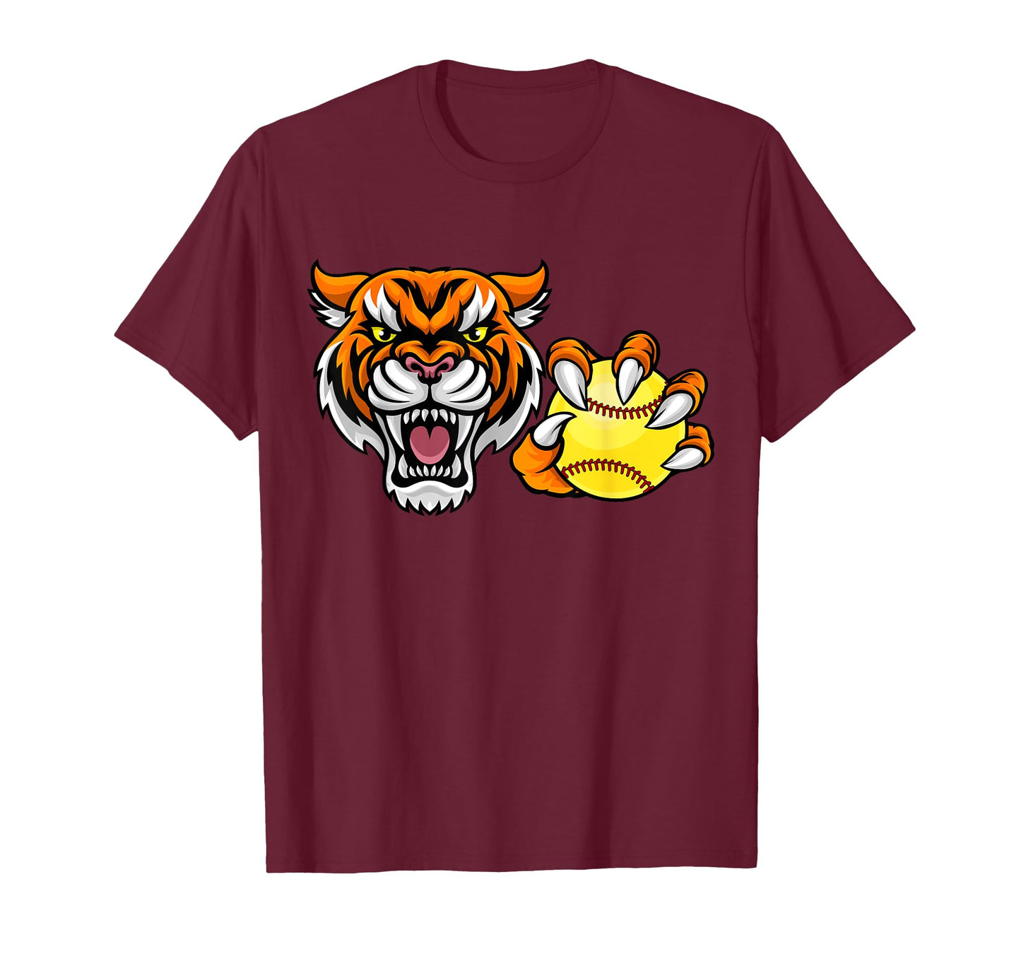 Tiger softball ball cartoon character design T-Shirt