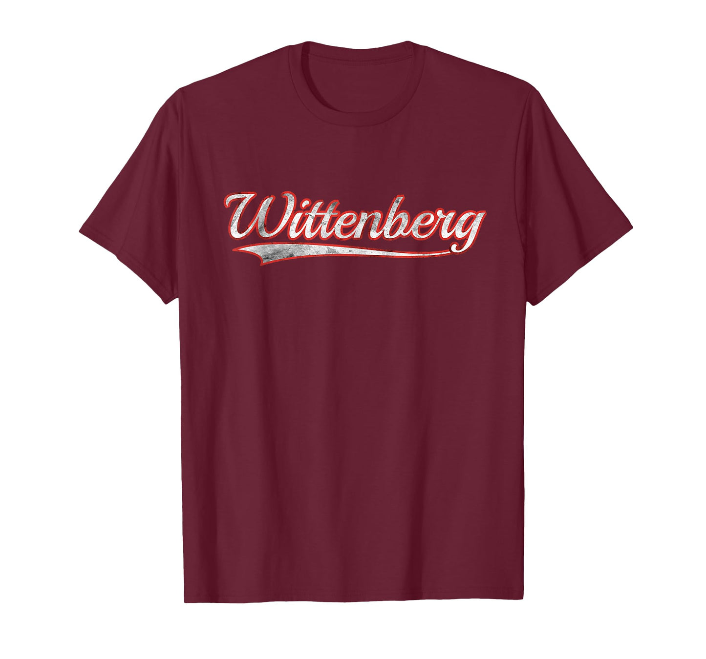 Wittenberg Vintage Varsity Distressed Throwback Style T-Shirt
