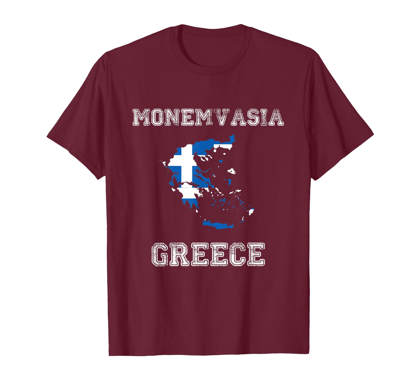 Retro Monemvasia Greece Distressed Greece Flag T-Shirt